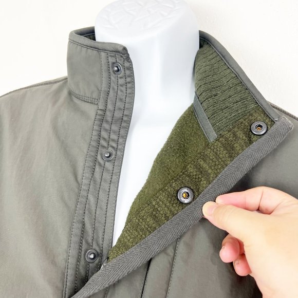 GH Bass & Co Sweater Men Large Green Pullover Henley Nylon Yoke Outdoor Coldgear - Picture 6 of 12